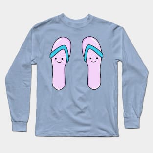 Cute Kawaii Flip Flop Beach Sandals Long Sleeve T-Shirt